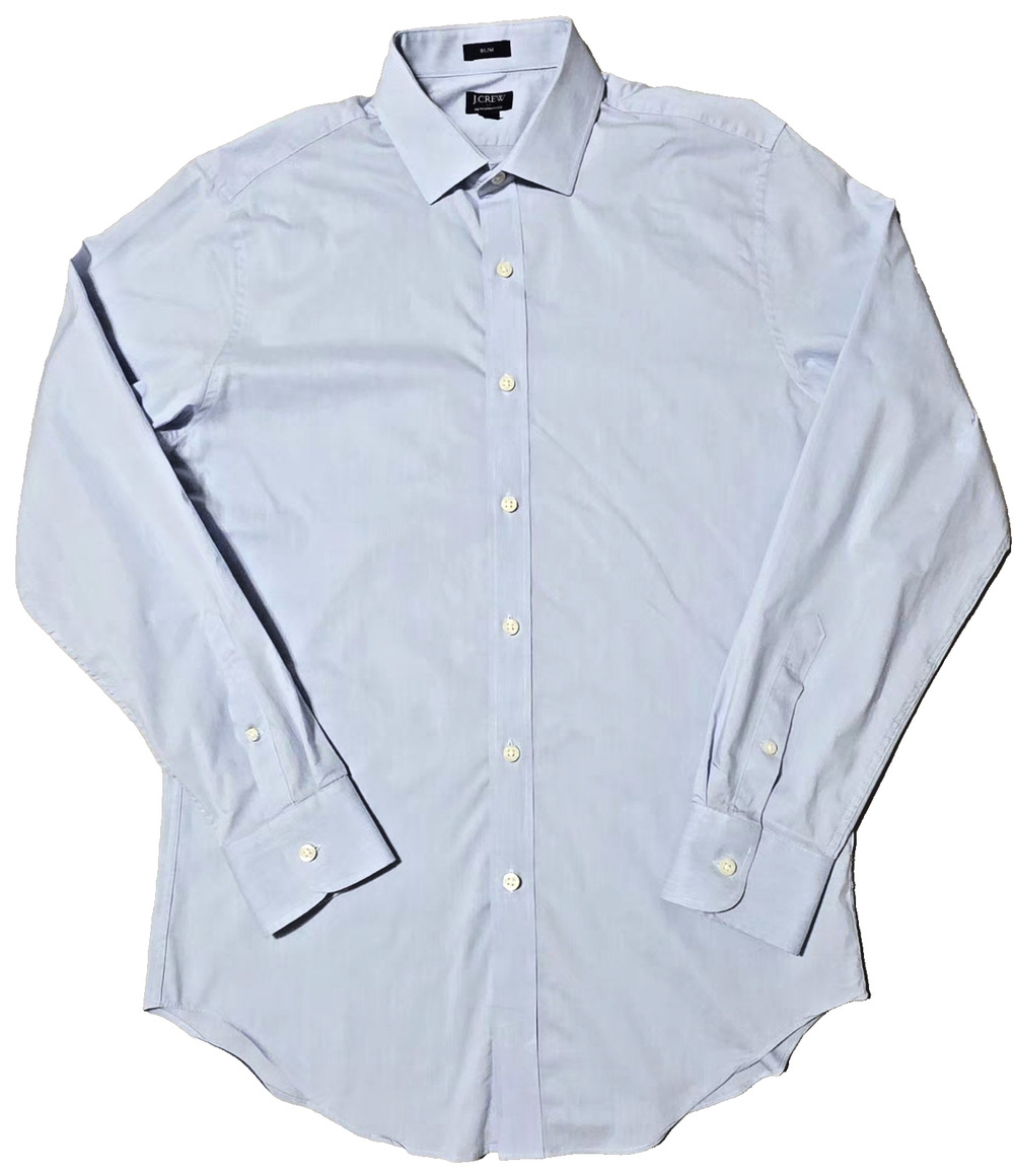 J.Crew Performance Re-Imagined Dress Shirt Slim Fit Medium M Light Blue Cotton M